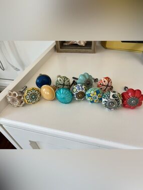 Antique ceramic dresser drawer knobs